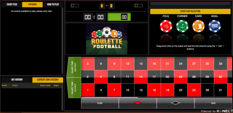 Testing services for Konect games Roulette Football